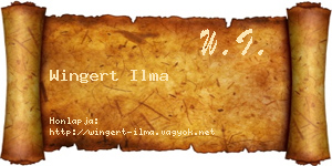 Wingert Ilma névjegykártya